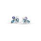 Blue Topaz and Tanzanite earrings in sterling silver, style E5539 - view 2