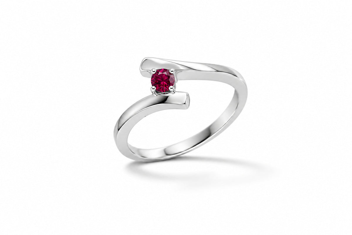 Blue Sapphire and Diamond ring in sterling silver, style R7462