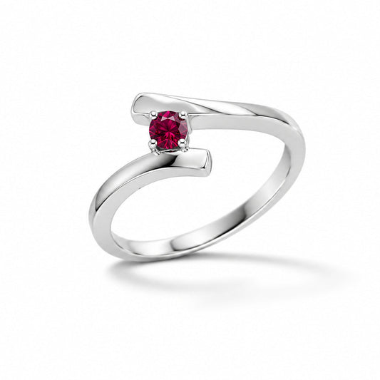 Blue Sapphire and Diamond ring in sterling silver by Joryel Vera, style R7462