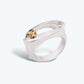 Blue Topaz and Garnet ring in sterling silver, style R2858