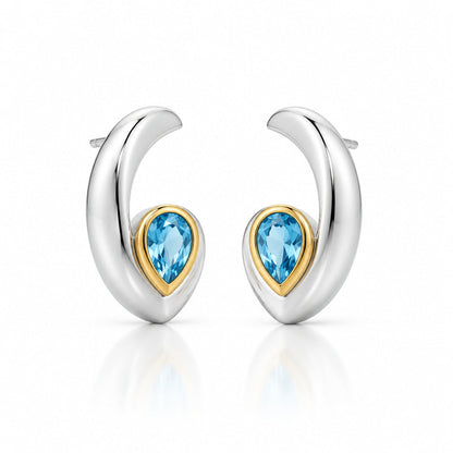 Amethyst and Blue Topaz earrings in sterling silver by Joryel Vera, style E9961