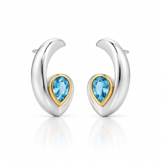 Amethyst and Blue Topaz earrings in sterling silver by Joryel Vera, style E9961