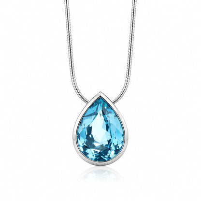 Sky Blue Topaz and Green Quartz pendant in sterling silver, style P6995