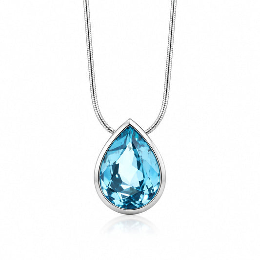 Sky Blue Topaz and Green Quartz pendant in sterling silver, style P6995