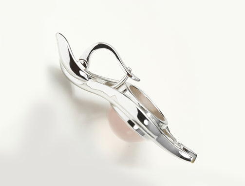 Green Quartz and Rose Quartz pendant in sterling silver, style P2745 - view 5