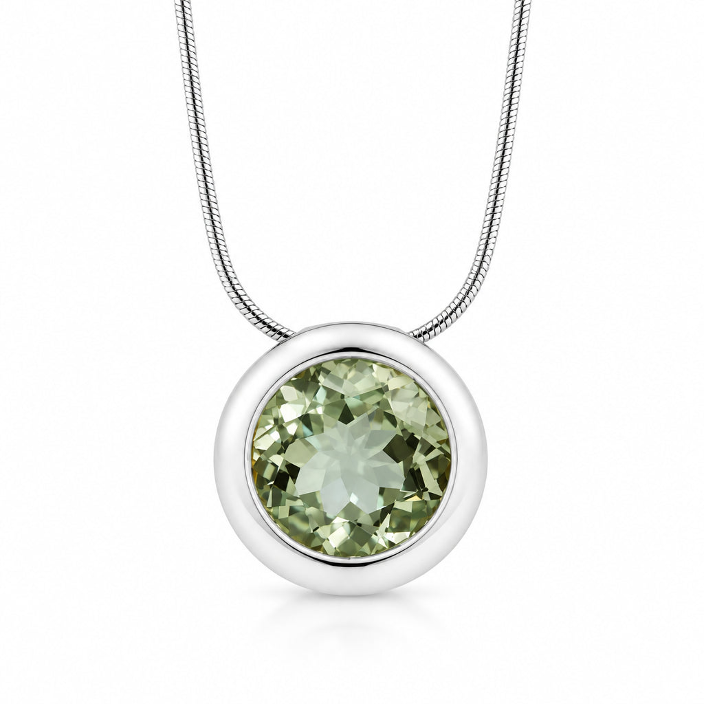 Blue Topaz and Green Amethyst pendant in sterling silver, style P2760 - view 3