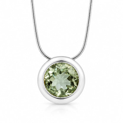 Blue Topaz and Green Amethyst pendant in sterling silver, style P2760 - view 3