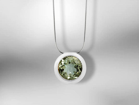 Gemstone Pendant P2760 - P2760 Green Amethyst 12mm - Pendant