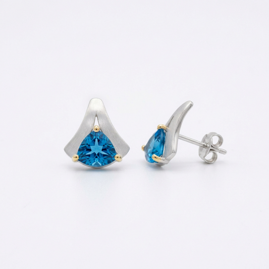 Modern Gemstone Earrings in 925 Sterling Silver