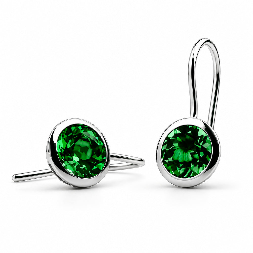 Blue Topaz and Green Amethyst earrings in sterling silver, style E3140 - view 3