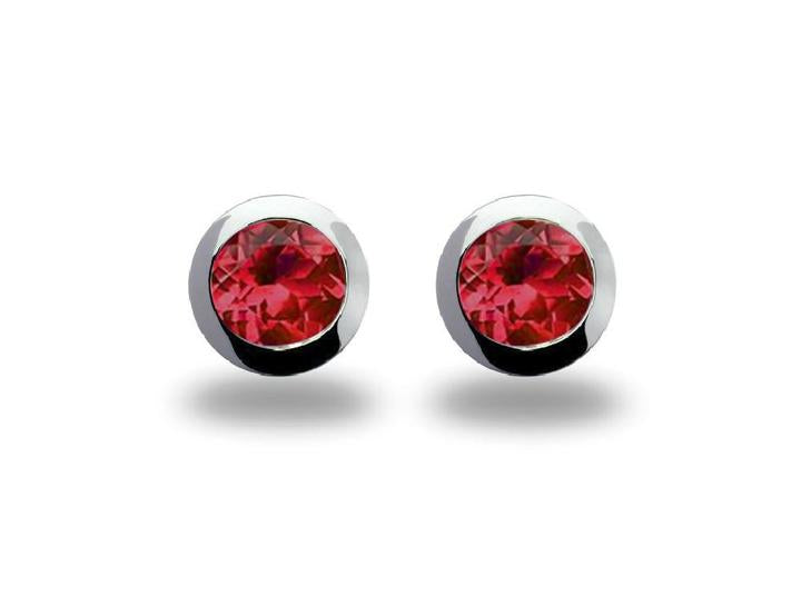 Brilliant Cut Gemstone Post Earring E3136 - E3136 Garnet - Earring