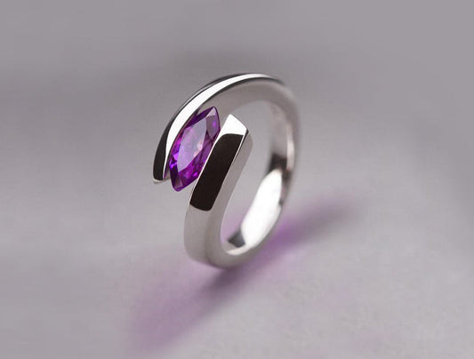Amethyst and Garnet ring in sterling silver, style R3264