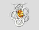 Floral Gemstone Pendant P6493 - P6493 Citrine - Pendant