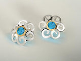 Contemporary Floral Earring E7811 - E7811 Blue Topaz - Earring