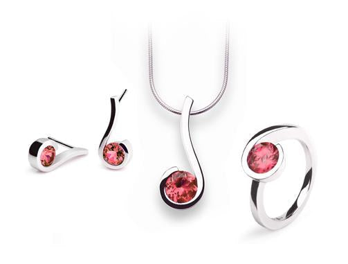 Amethyst and Peridot jewelry set in sterling silver - view 4