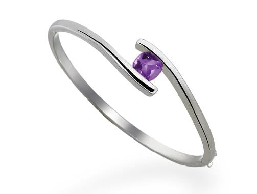 Amethyst and Blue Topaz bracelet in sterling silver, style B1686 - view 2