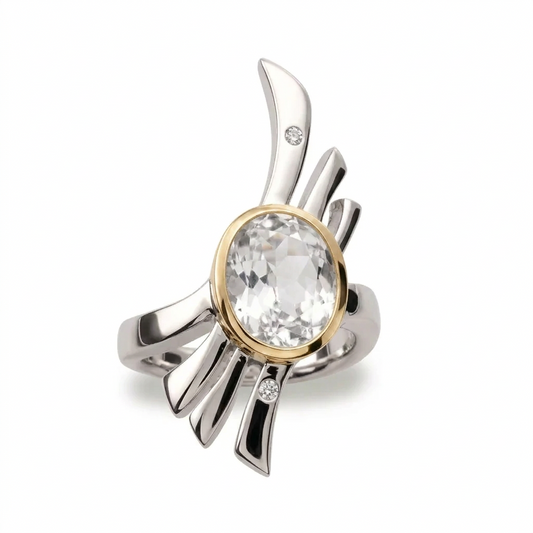 Art Deco Gemstone Ring in 925 Sterling Silver | R5823