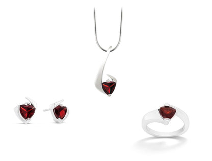 Trillion Cut Gemstones Set 155 - Garnet - Set