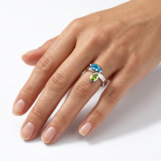 Marquise Gemstone Ring in 925 Sterling Silver