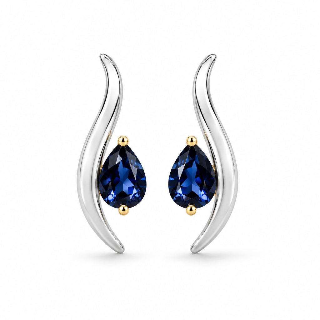 Modern gemstone earrings in 925 sterling silver by Joryel Vera, style E9287 - view 8