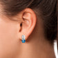 Blue Topaz and Garnet earrings in sterling silver, style E7360 - view 2