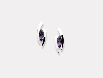 Contemporary Classic Gemstone Earring E5100 - E5100 Amethyst - Earring