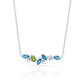 London Blue Topaz and White Topaz necklace in sterling silver, style N3448 - view 5