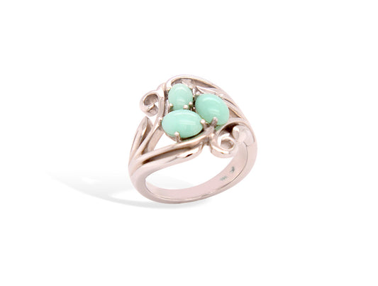 Three Opal Ring R7261 - chrysoprase - Ring