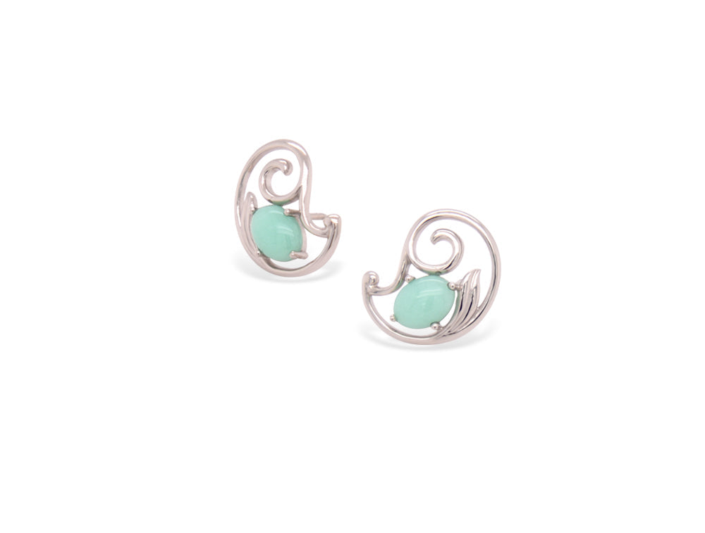 Opal earrings in sterling silver, style E9882 - view 3
