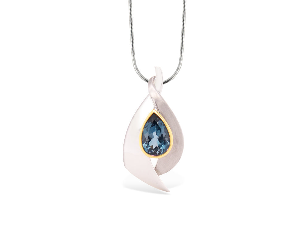 Amethyst and Citrine pendant in sterling silver, style P7365 - view 5