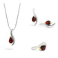 Garnet and London Blue Topaz jewelry set in sterling silver, style SET255 - view 3