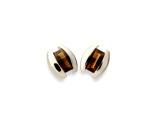 Bar Cut Gemstone Earring E5430 - E5430 Smokey Quartz - Earring