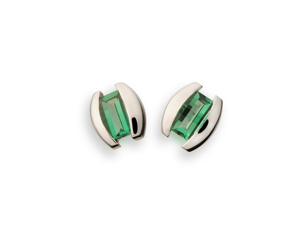 Bar Cut Gemstone Earring E5430 - E5430 Green Quartz - Earring