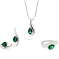 Garnet and London Blue Topaz jewelry set in sterling silver, style SET255 - view 5