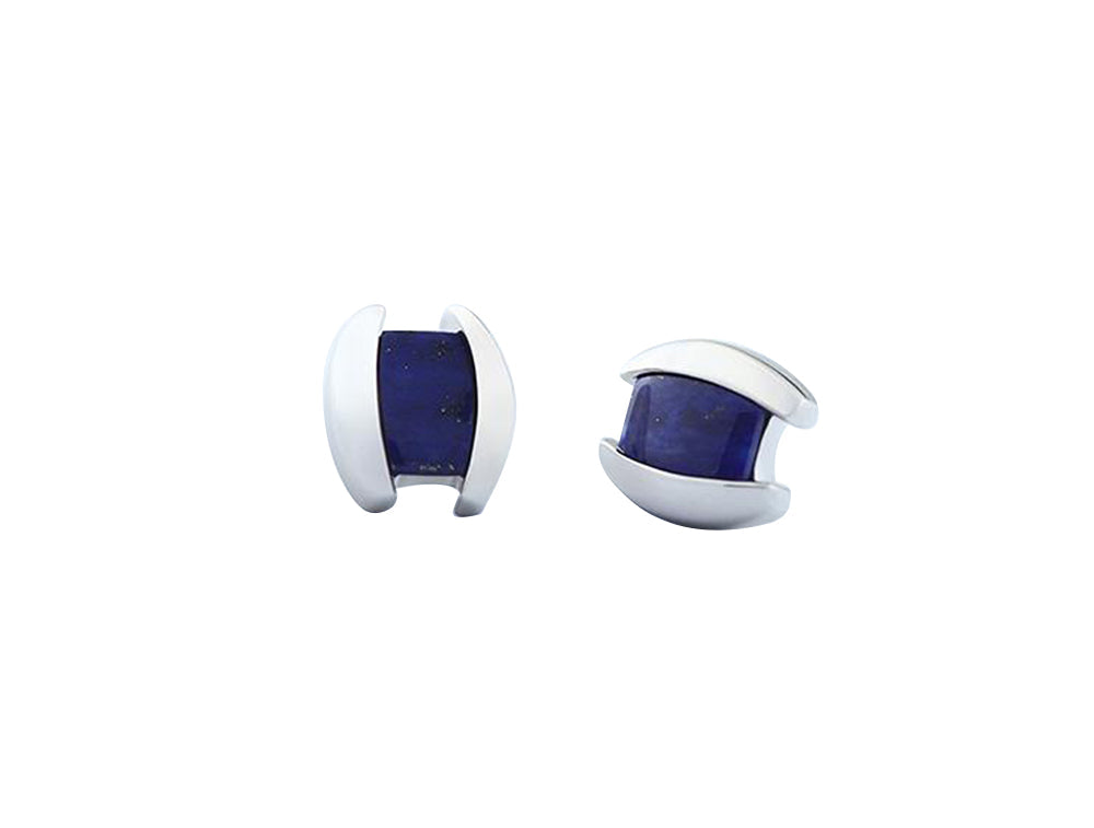 Amethyst and Blue Topaz earrings in sterling silver, style E5430 - view 2