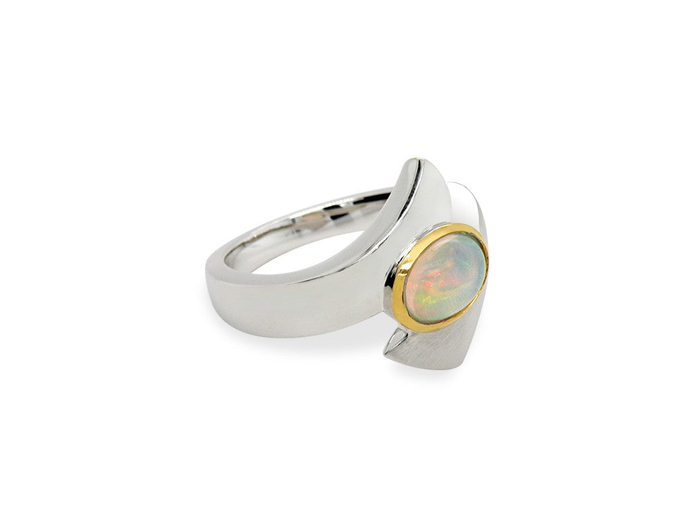 Amethyst and Blue Topaz ring in sterling silver, style R6998 - view 2