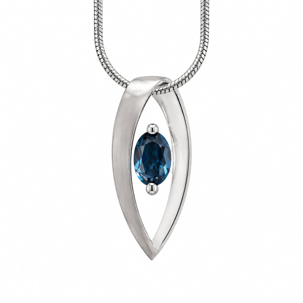Amethyst and Blue Topaz pendant in sterling silver, style P7320 - view 8