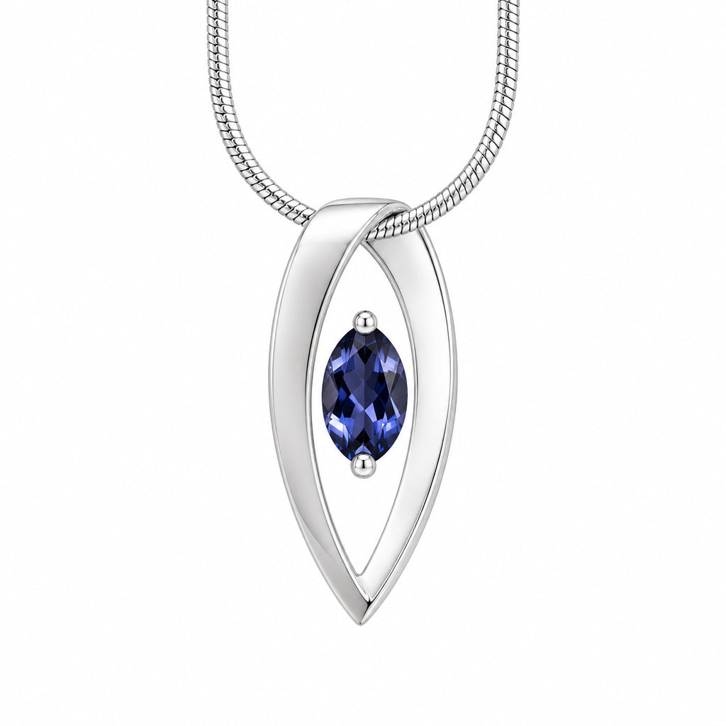 Amethyst and Blue Topaz pendant in sterling silver, style P7320 - view 7