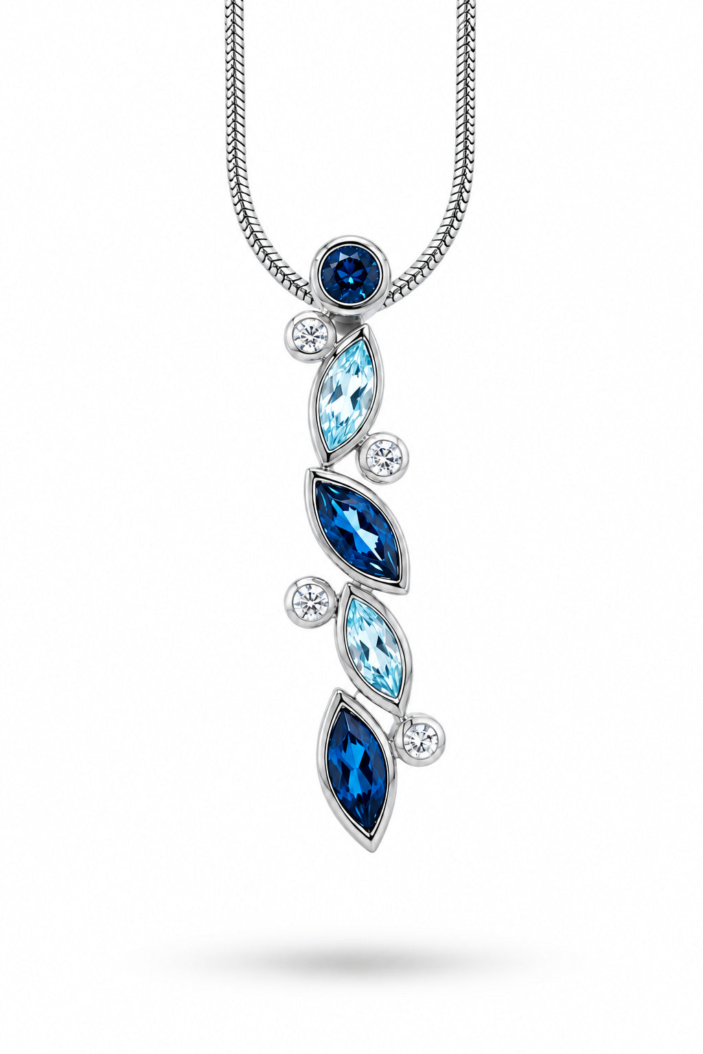 Amethyst and Blue Topaz pendant in sterling silver, style P3828 - view 2