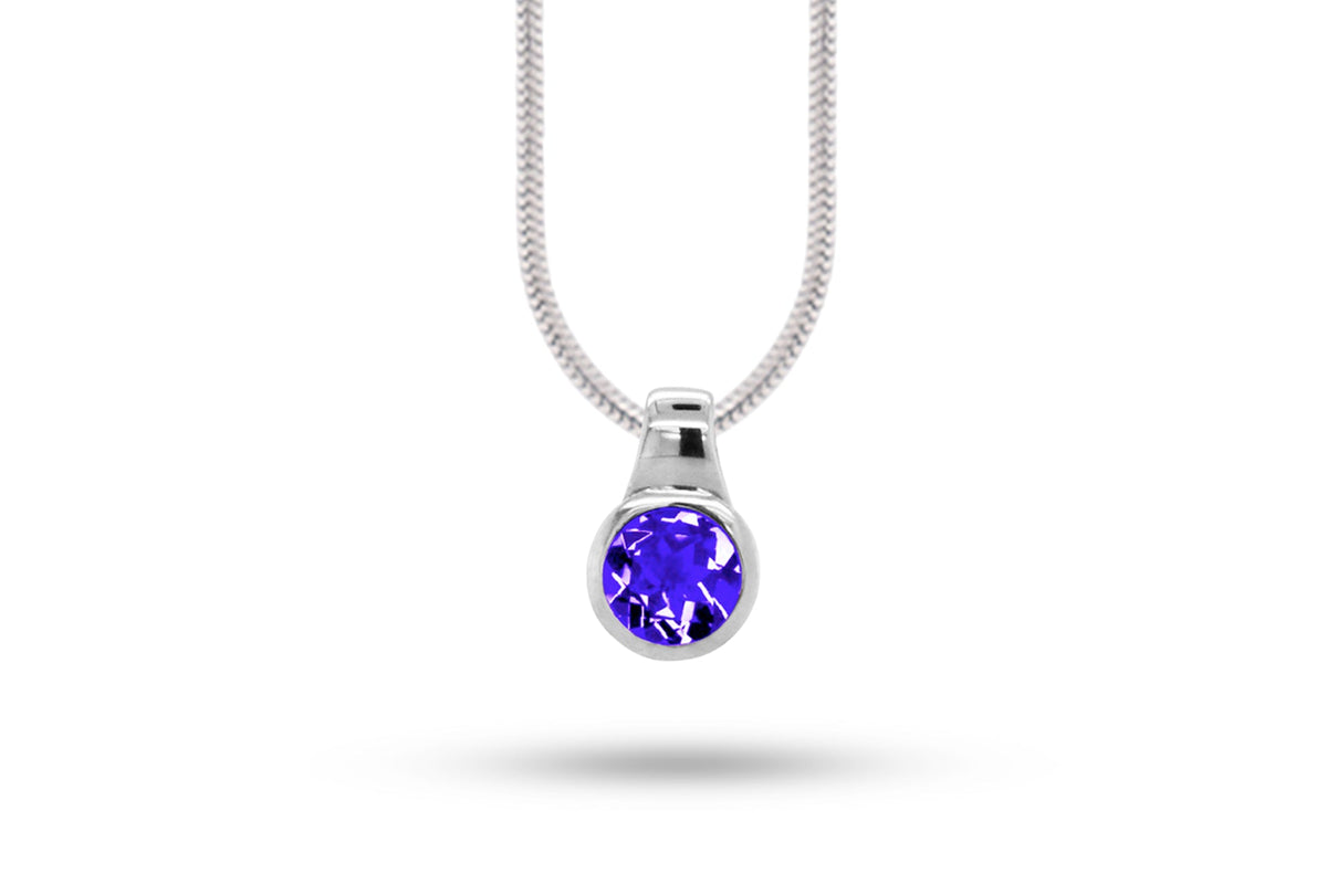 Amethyst and Blue Topaz pendant in sterling silver, style P6972 - view 12