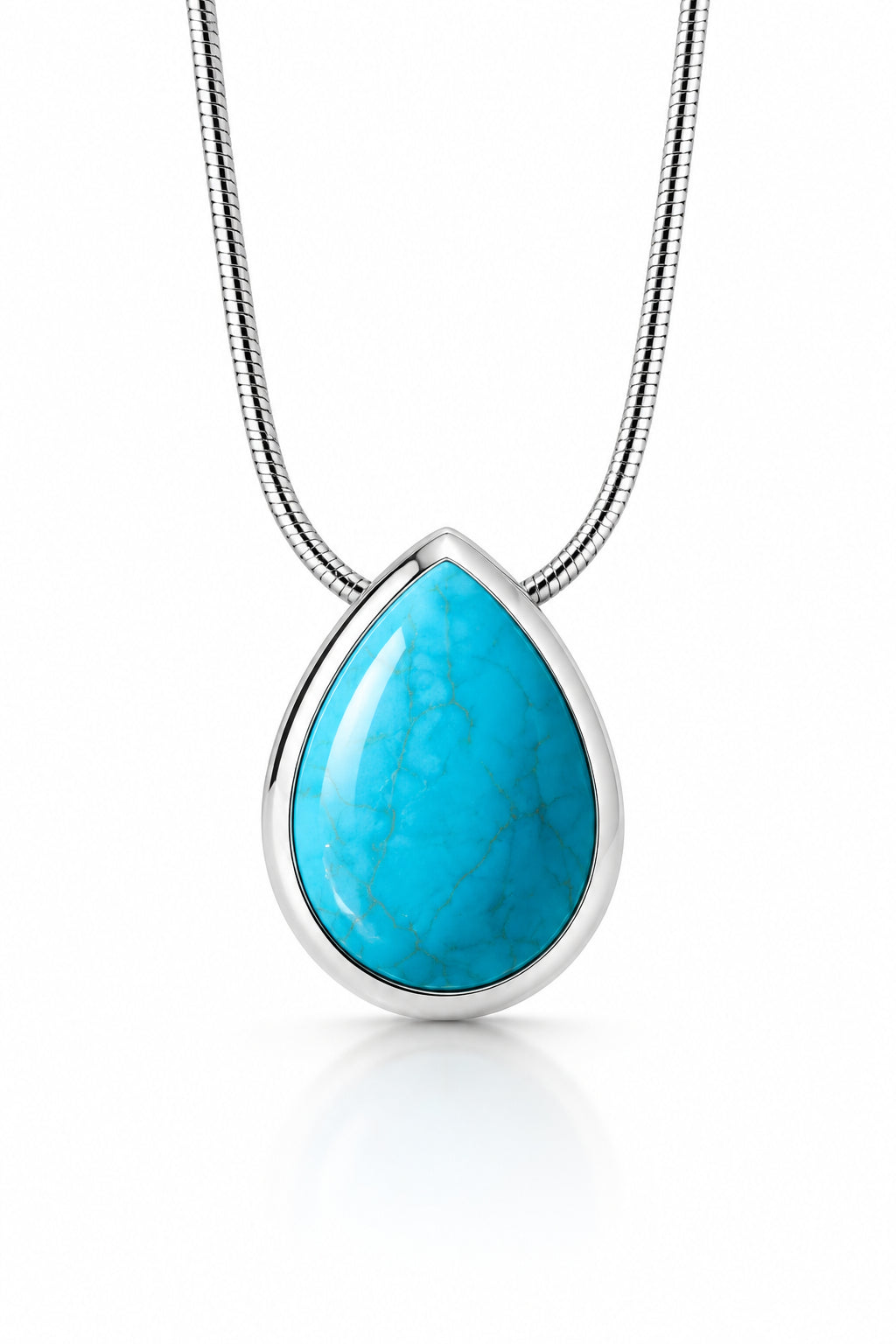 Sky Blue Topaz and Green Quartz pendant in sterling silver, style P6995 - view 3