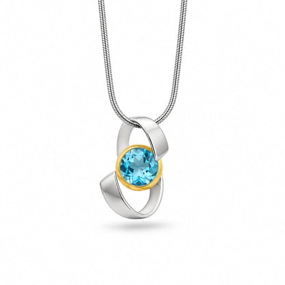 Amethyst and Blue Topaz pendant in sterling silver, style P7314 - view 8