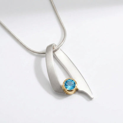 Scandinavian Gemstone Pendant in 925 Sterling Silver | P2289