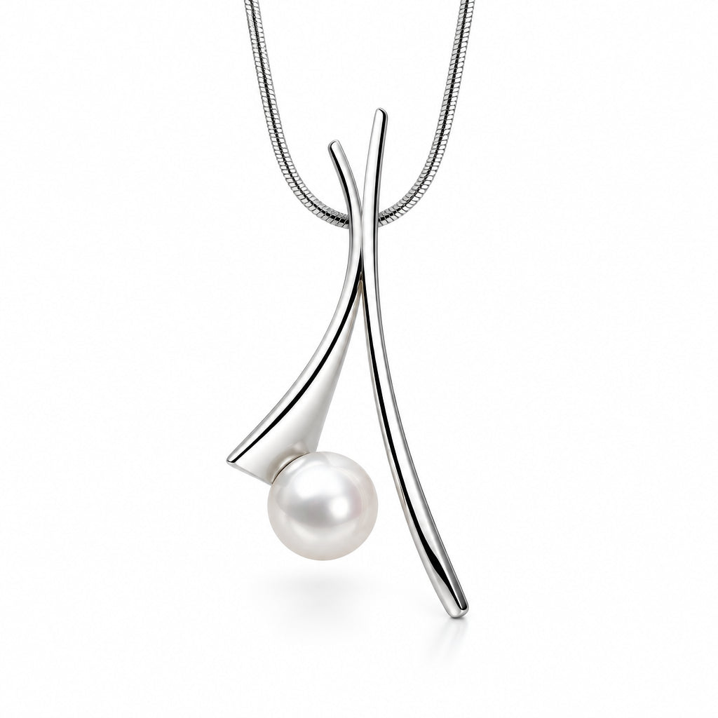 Pearl jewelry set in sterling silver - view 4