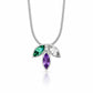 White Topaz, Amethyst and Green Quartz pendant in sterling silver, style P3842 - view 2