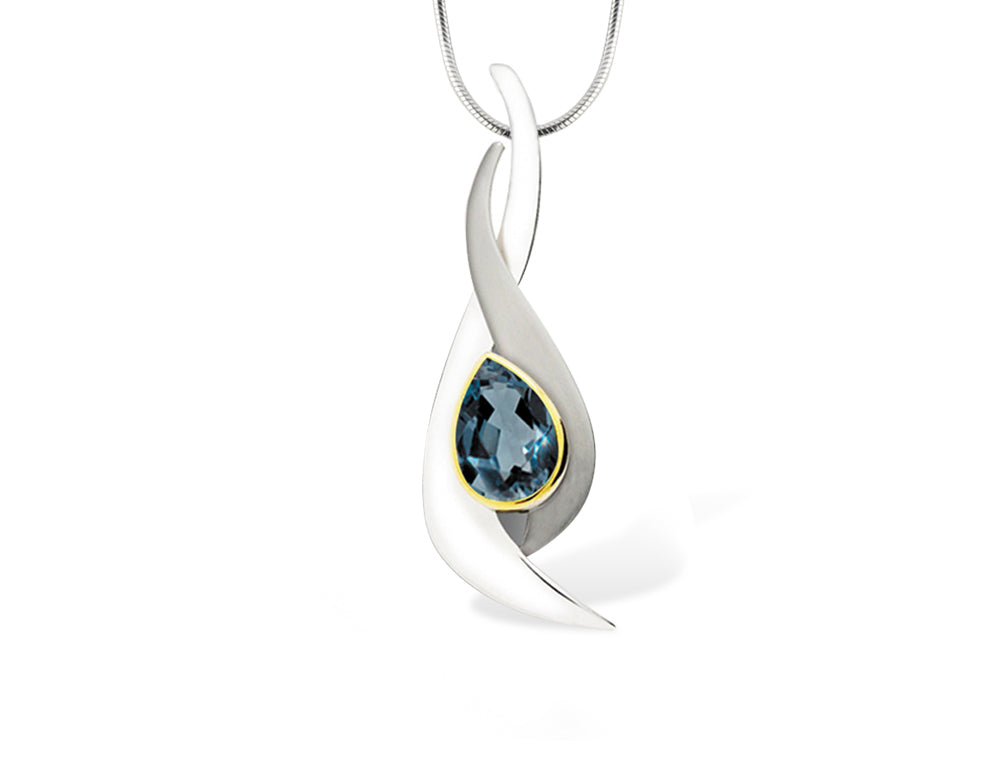 Amethyst and Citrine pendant in sterling silver, style P6546 - view 6
