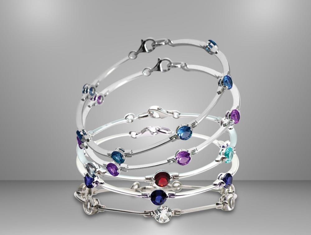 Amethyst and Blue Topaz bracelet in sterling silver by Joryel Vera, style B1111 - view 6