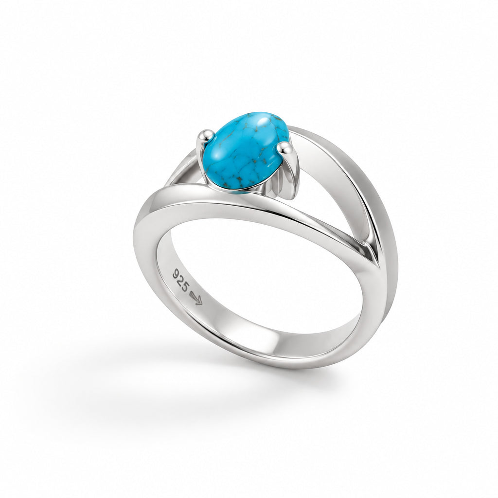Amethyst and Blue Topaz ring in sterling silver, style R6986 - view 9