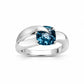 Amethyst and Blue Topaz ring in sterling silver, style R5825 - view 2