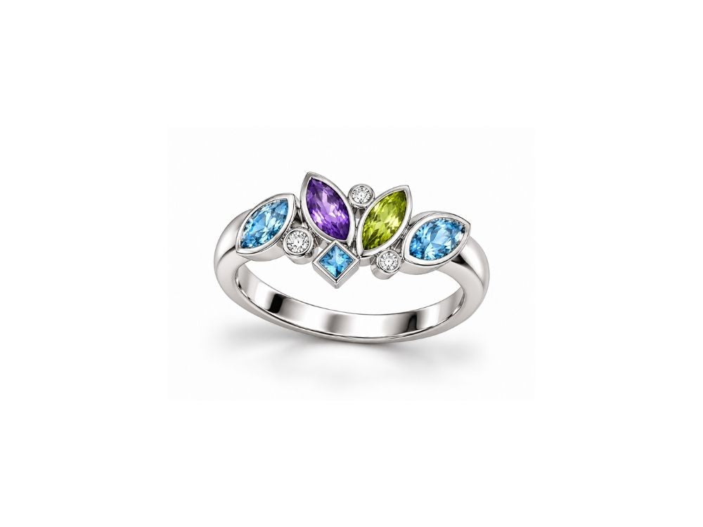 R3922 Multi Color Gemstone ring